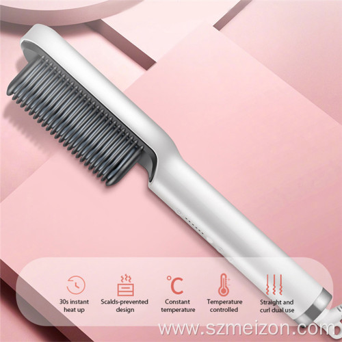 Hair Straightener Brush No Heat Electric Permanent